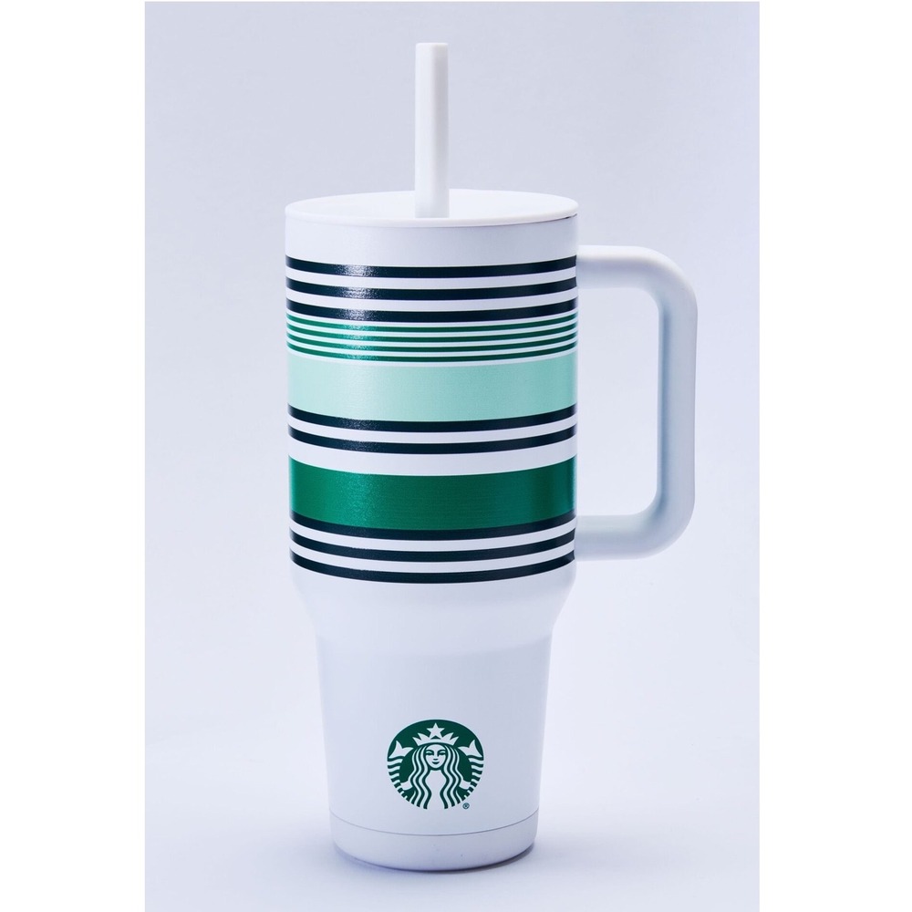 Starbucks 2026 Limited Edition Road Trip Collection 40oz SS Tumbler White Stripe